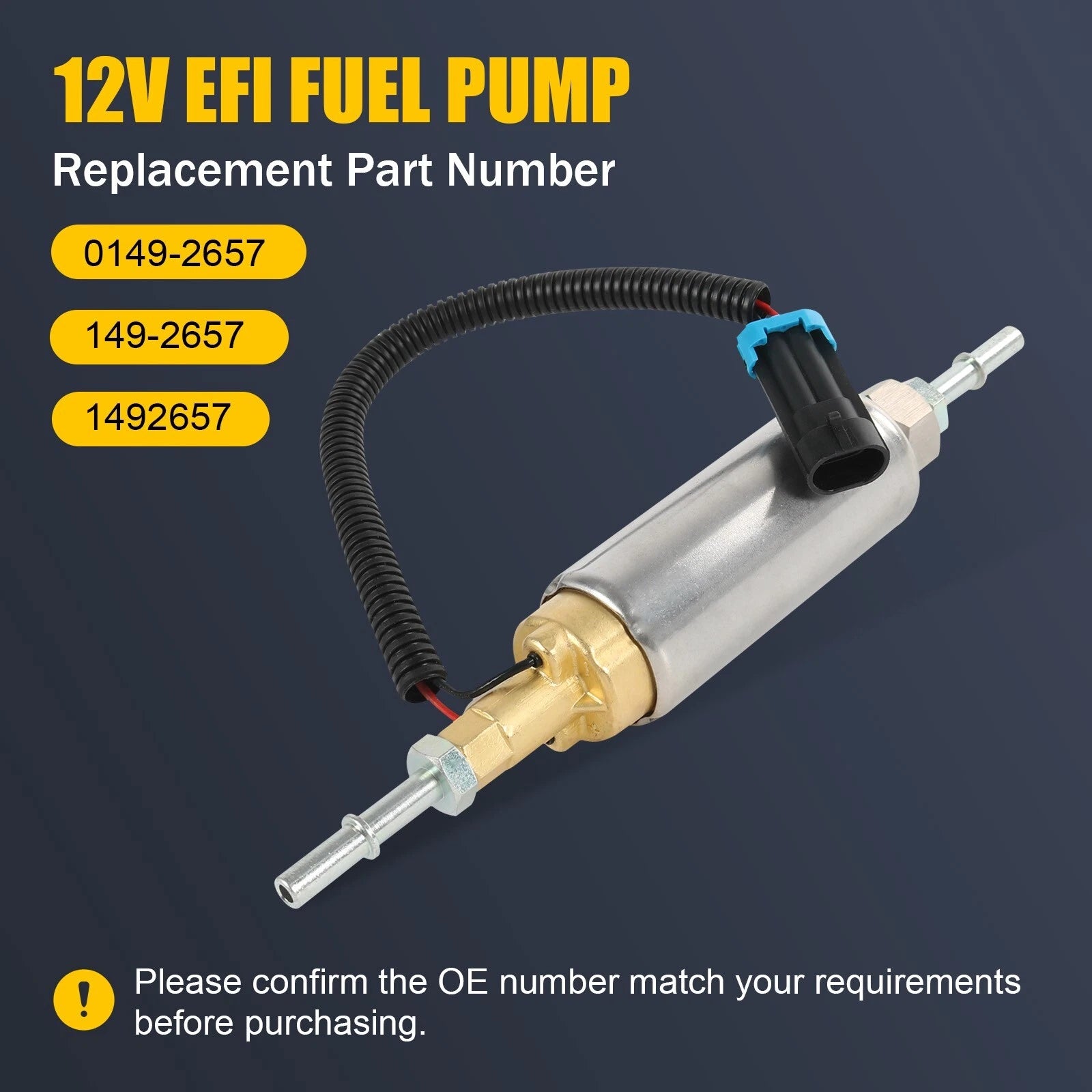Fuel Pump for Cummins Onan Generator HGJAA HGJAD (12V)