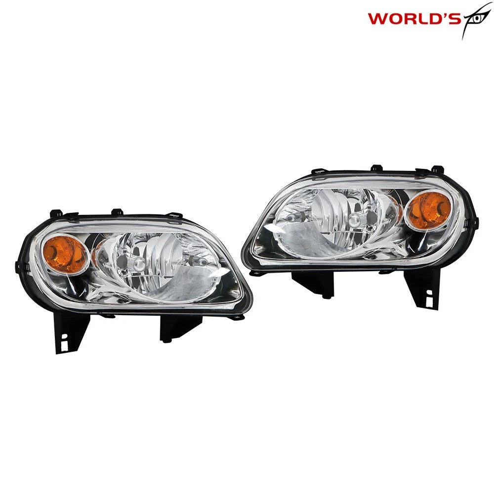 Set of 2 Headlights for Chevy HHR (2006–2011) Halogen Chrome Housing Clear Lens