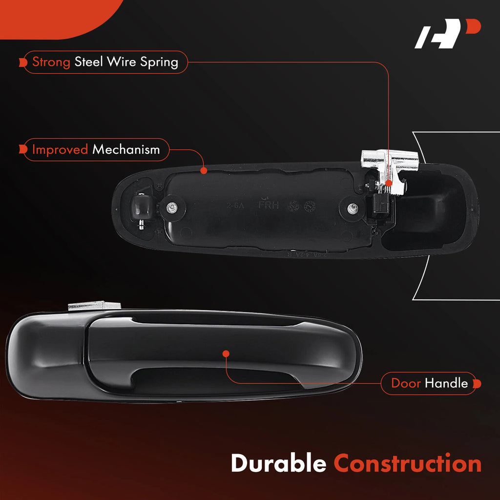 Front Right Smooth Black Exterior Door Handle for Jeep Grand Cherokee (1999–2021)