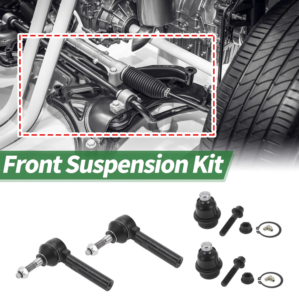 Set of 4 Front Suspension Kit Outer Tie Rod Ends Lower Ball Joint for Jeep Compass (2007–2023)