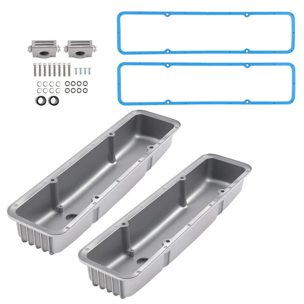 Chrome Aluminum Valve Covers for SBC 283-400 (Perimeter Bolt)