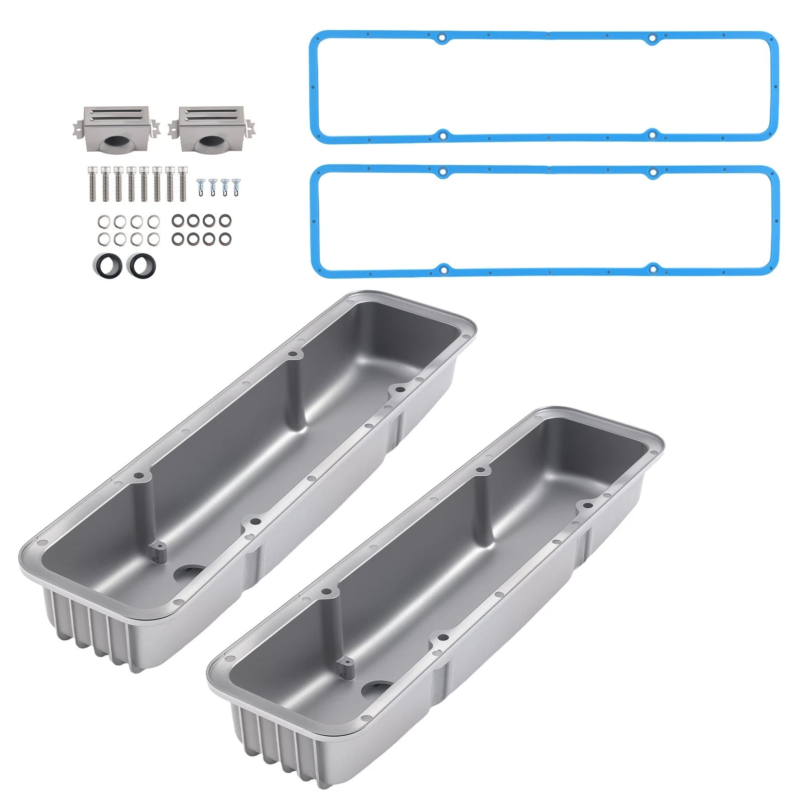 Chrome Aluminum Valve Covers for SBC 283-400 (Perimeter Bolt)