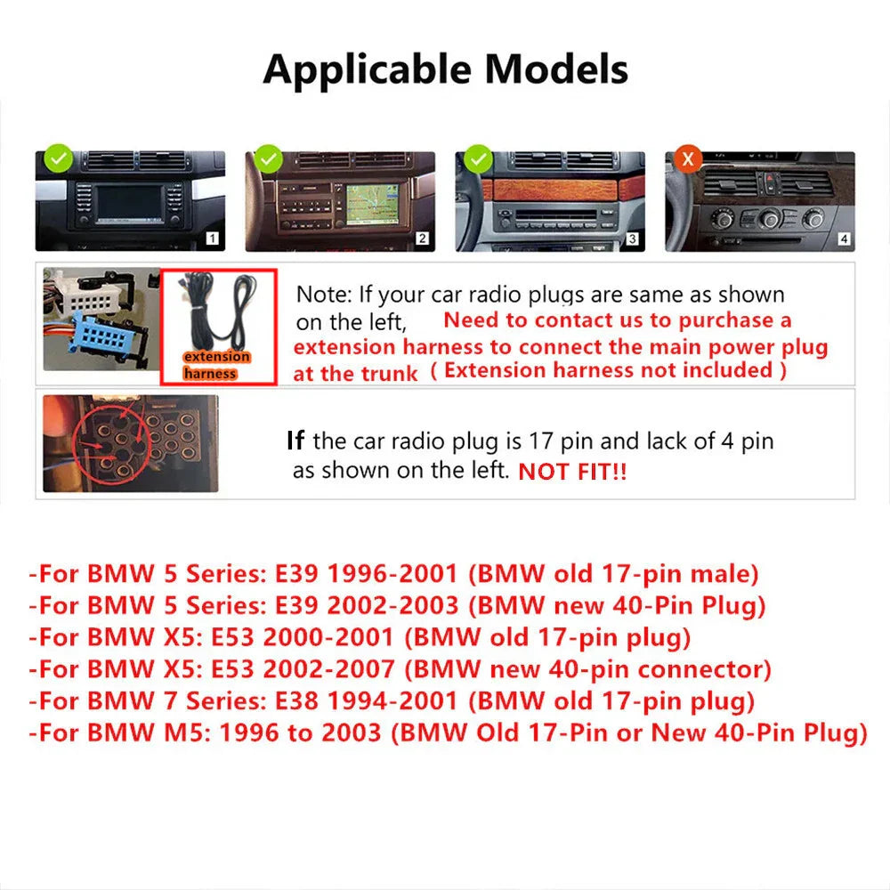 10.33'' Carplay Stereo GPS Navigation for BMW E38 E39 E53 M5 X5 (1995-2006)