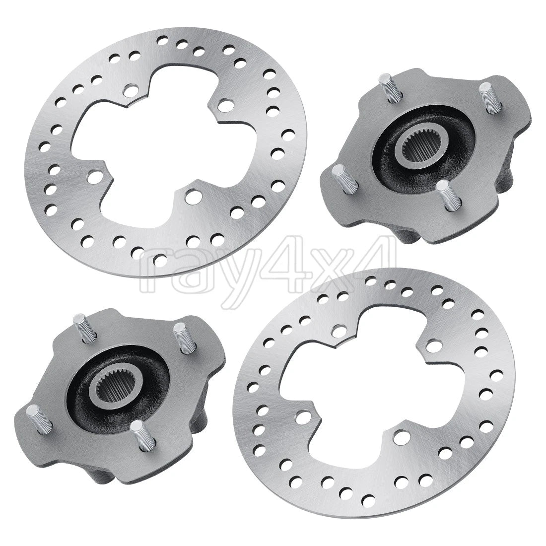Front Left Right Wheel Hubs & Brake Disc Rotor for Honda Rancher 420 (2007–2014)