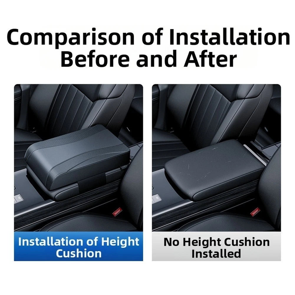 Leather Armrest Pad for Car with Memory Foam Cushion (Universal Fit)