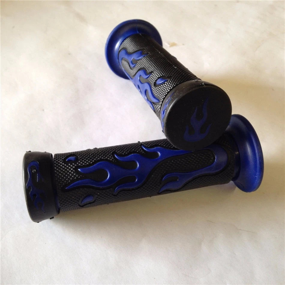 7/8" Blue Flame Gel Black Hand Grips for Yamaha FZR YZF 600