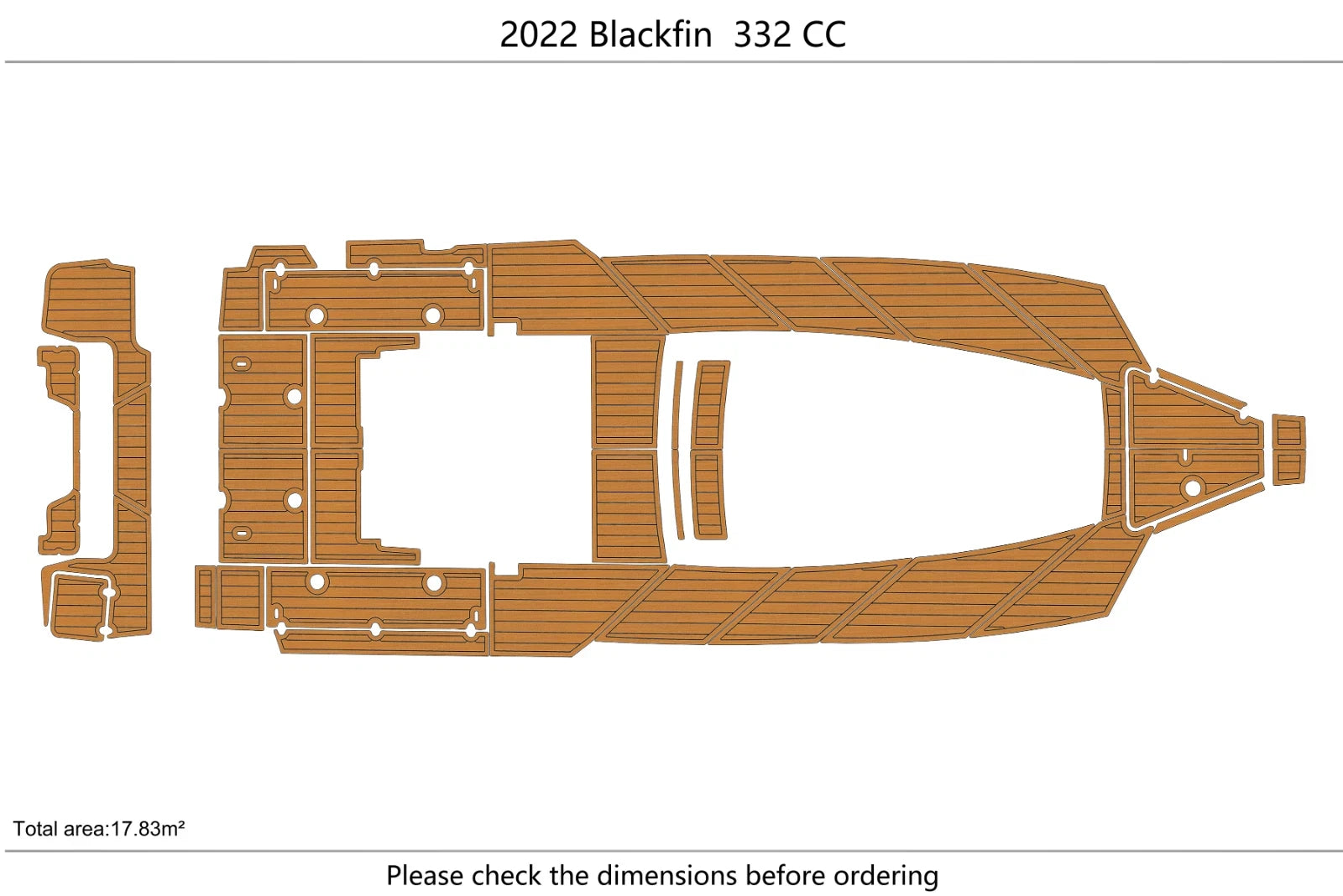 EVA Pad Foam Teak Deck Flooring for Blackfin 332 CC (2022)
