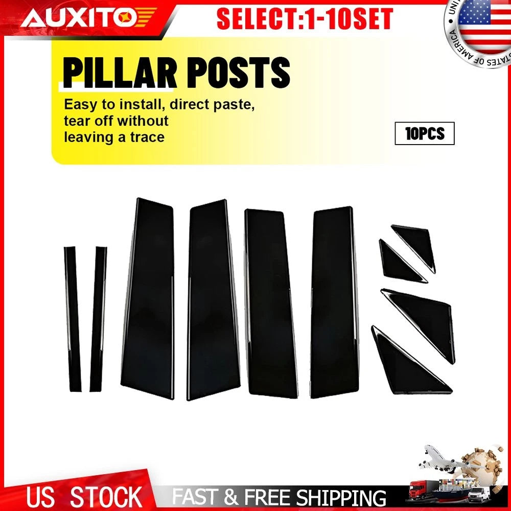 Window Pillar Post Cover Trim Kit for Mazda 3 Axela (2014–2018) Gloss Black