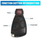Key Fob Shell Case IYZ 3312 for Mercedes-Benz 