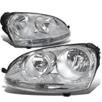 Set of 2 Chrome Housing Clear Corner Headlights for VW Jetta Mk5 (2005–2010)