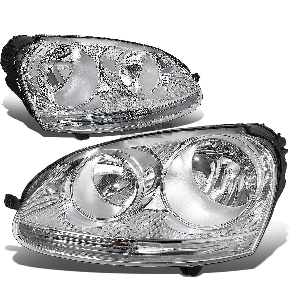 Set of 2 Chrome Housing Clear Corner Headlights for VW Jetta Mk5 (2005–2010)