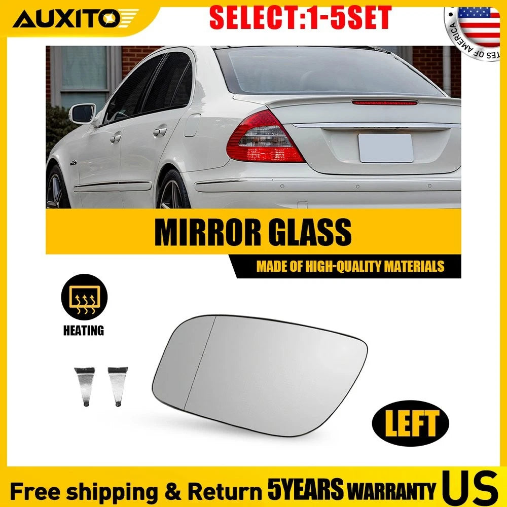 Driver Left Side Mirror Glass for Mercedes E320 E350 E550 W211 (2007–2009)
