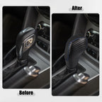 Gear Shift Knob Cover for Toyota C-HR (2018–2019) - Black Faux Leather, Blue Stitches