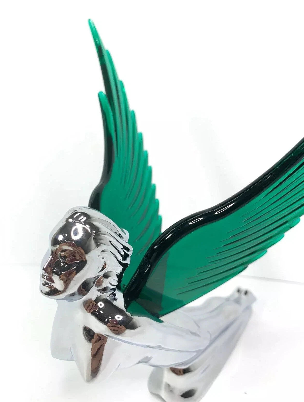 Hood Ornament Replacement Green Flying Goddess for Universal Fit (1950–2025)