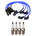 NGK Wire Set & Denso 4 Double Platinum Spark Plugs for Mazda 323 (1990–1991)