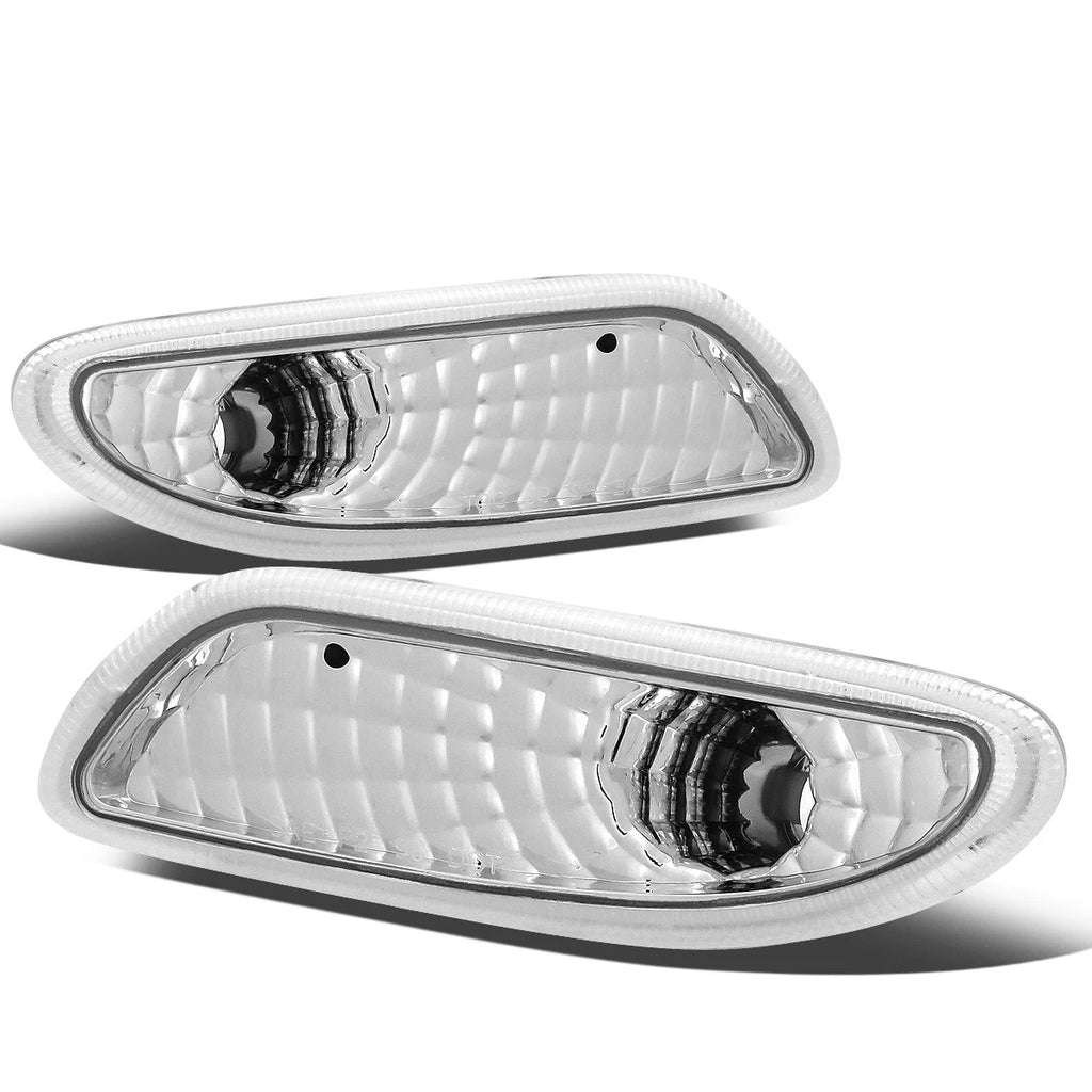 Pair Chrome Housing Front Side Bumper Lights for Mercedes W203 C-Class (2001–2007)