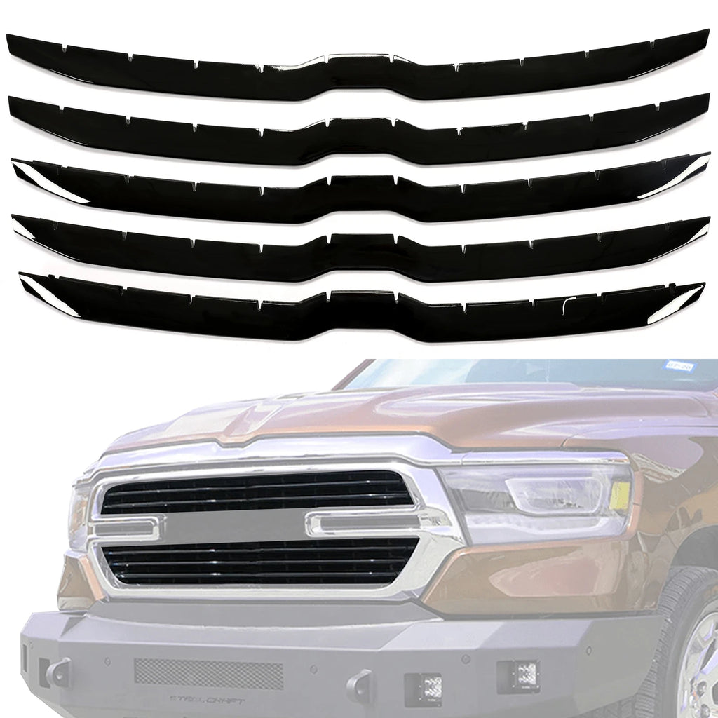 Gloss Black Grille Cover Insert for Dodge Ram 1500 (2019–2023)