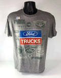 Gray T-Shirt for Ford Trucks Logo with Oval and F-100 (1965–1975)