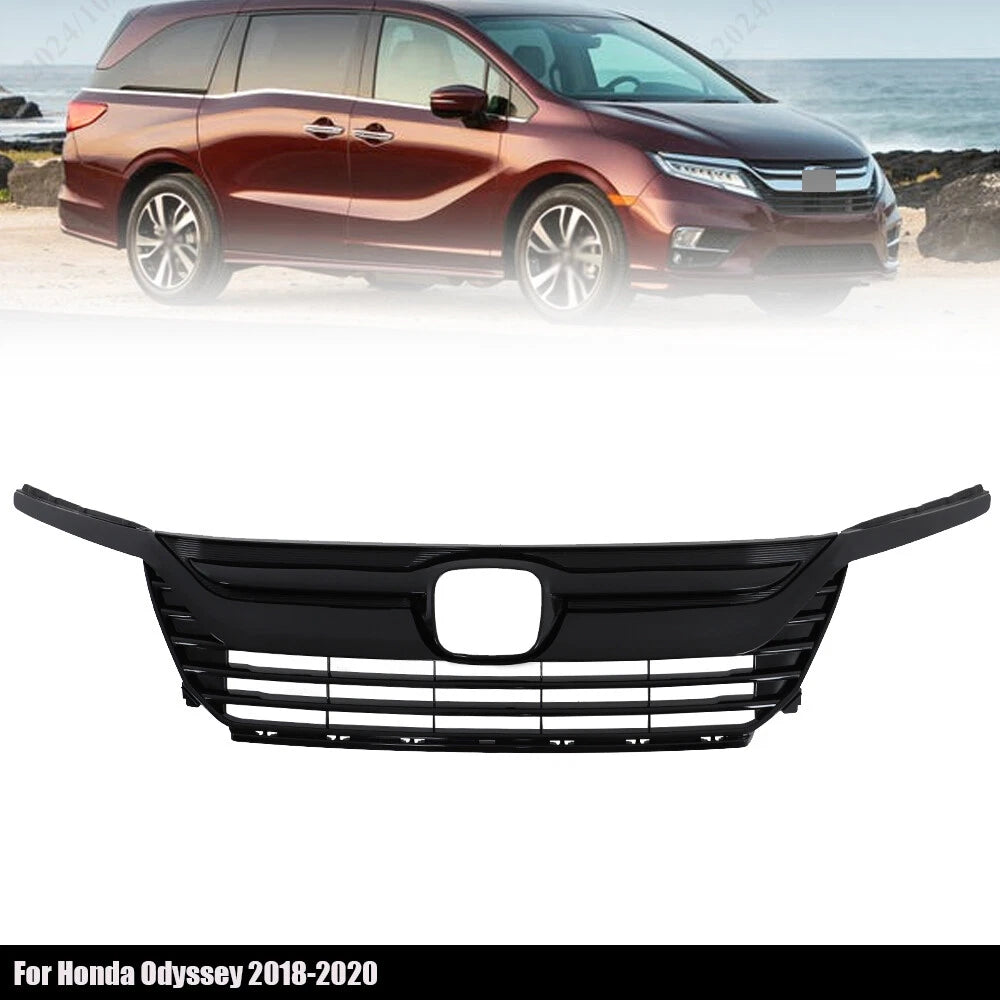 Black Upper Grille Grill with Headlight Eyelid for Honda Odyssey (2018–2020)