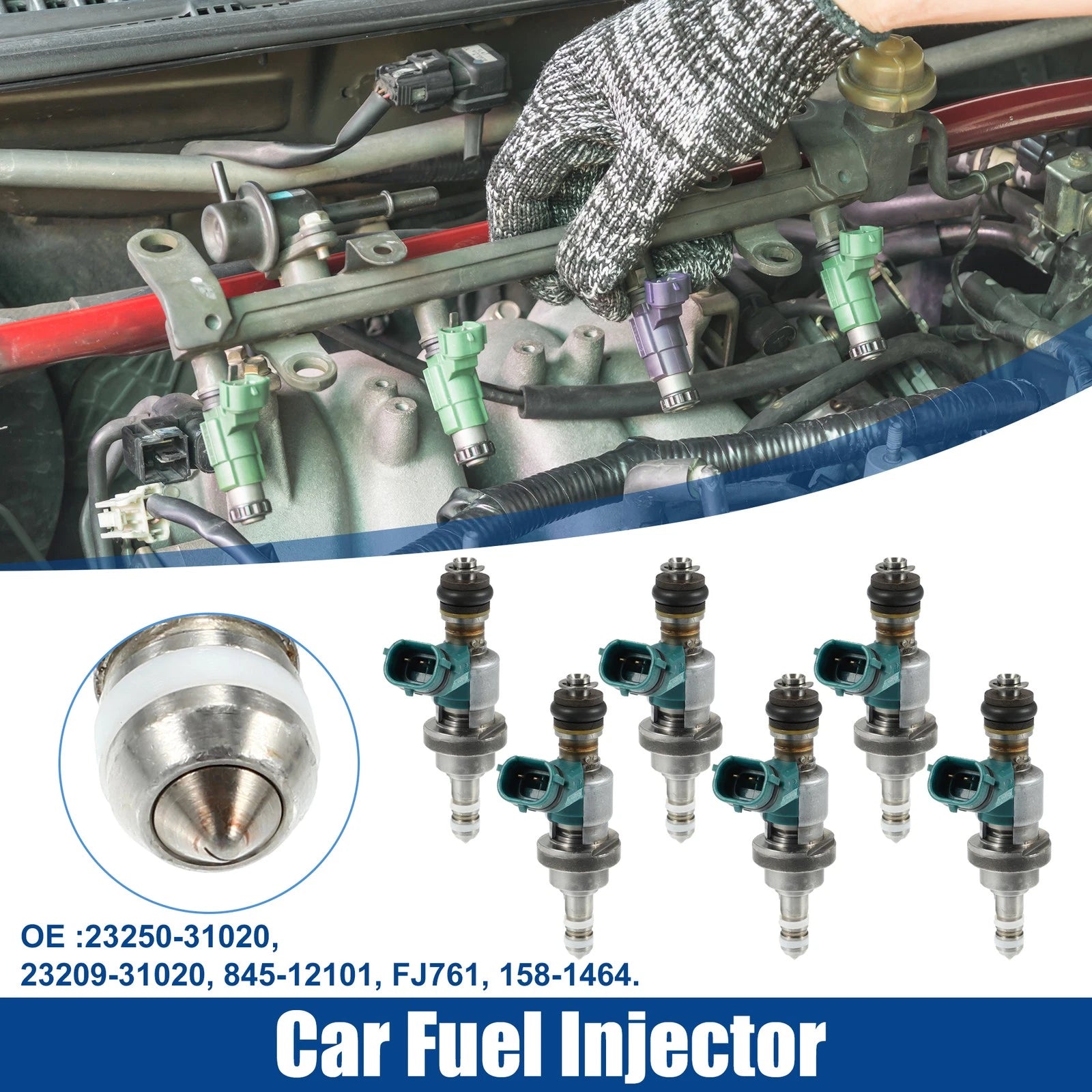 6X Fuel Injector Nozzle 23209-31020 for Lexus GS300 (2006)