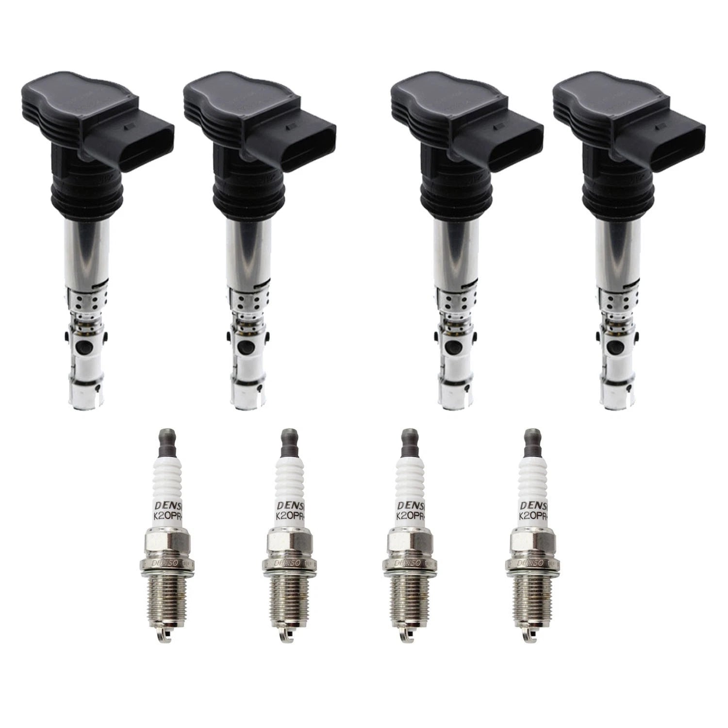 Set of 6 Ignition Coils & Denso U-Groove Spark Plugs for Audi A6 Allroad Quattro (2000–2023)