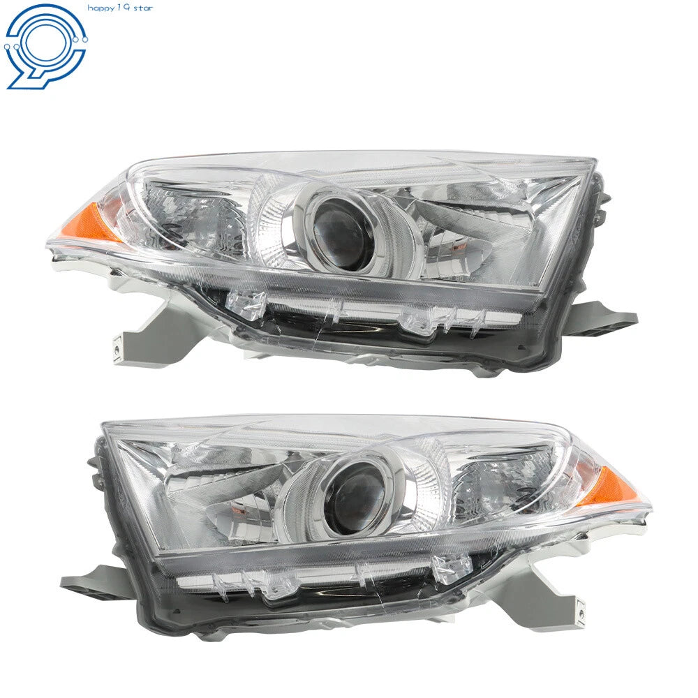Halogen Headlight Set for Toyota Highlander (2011–2013) Left + Right Chrome