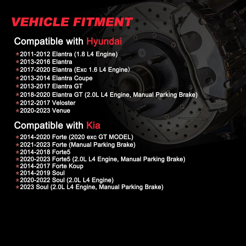 Set of 2 Rear Brake Rotors + Ceramic Pads for Hyundai Elantra Veloster Kia Forte Soul