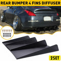 Set of 2 Rear Diffuser Splitter Kit for Car Trim (LED, Bumper Chin Spoiler)