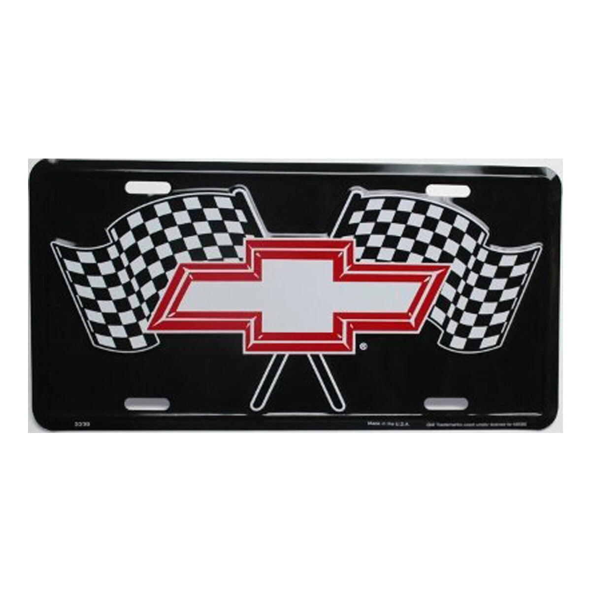 Checkered Racing Flags License Plate for Chevrolet Truck