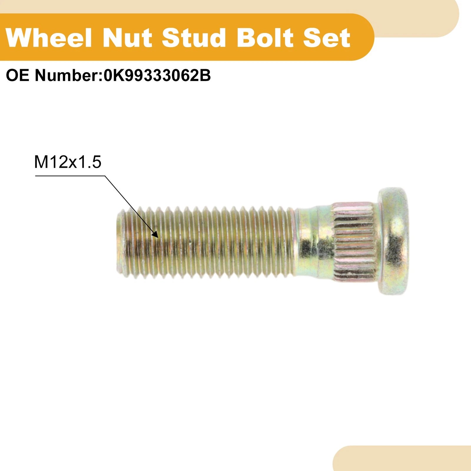 Set of 5 M12x1.5 Wheel Lug Studs for Hyundai Carnival (2006)