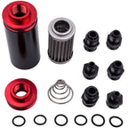Inline Fuel Filter Kit Set of 4 AN6 AN8 AN10 100 Micron Universal