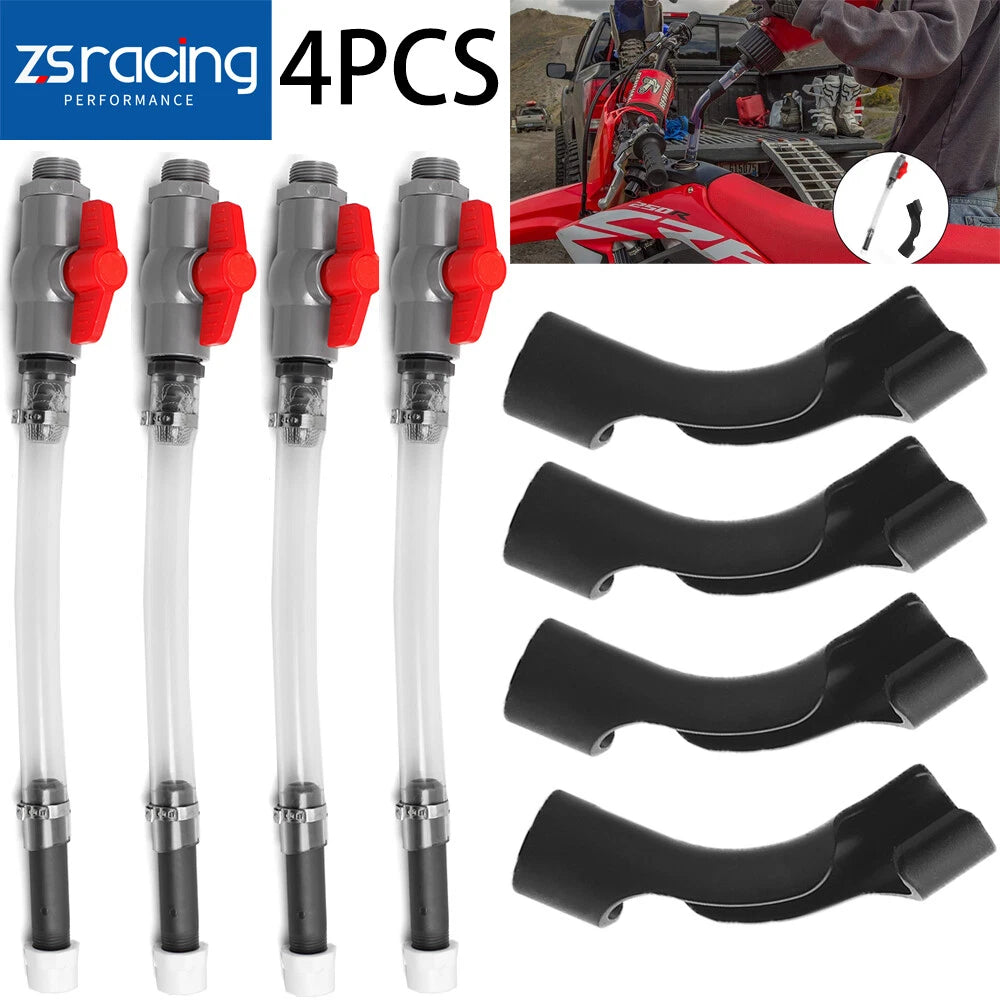 Set of 4 Fuel Jug Hose Benders with Shutoff Valve