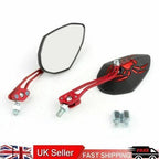 Set of 2 Universal 8mm 10mm Motorcycle Rear View Side Mirrors Red