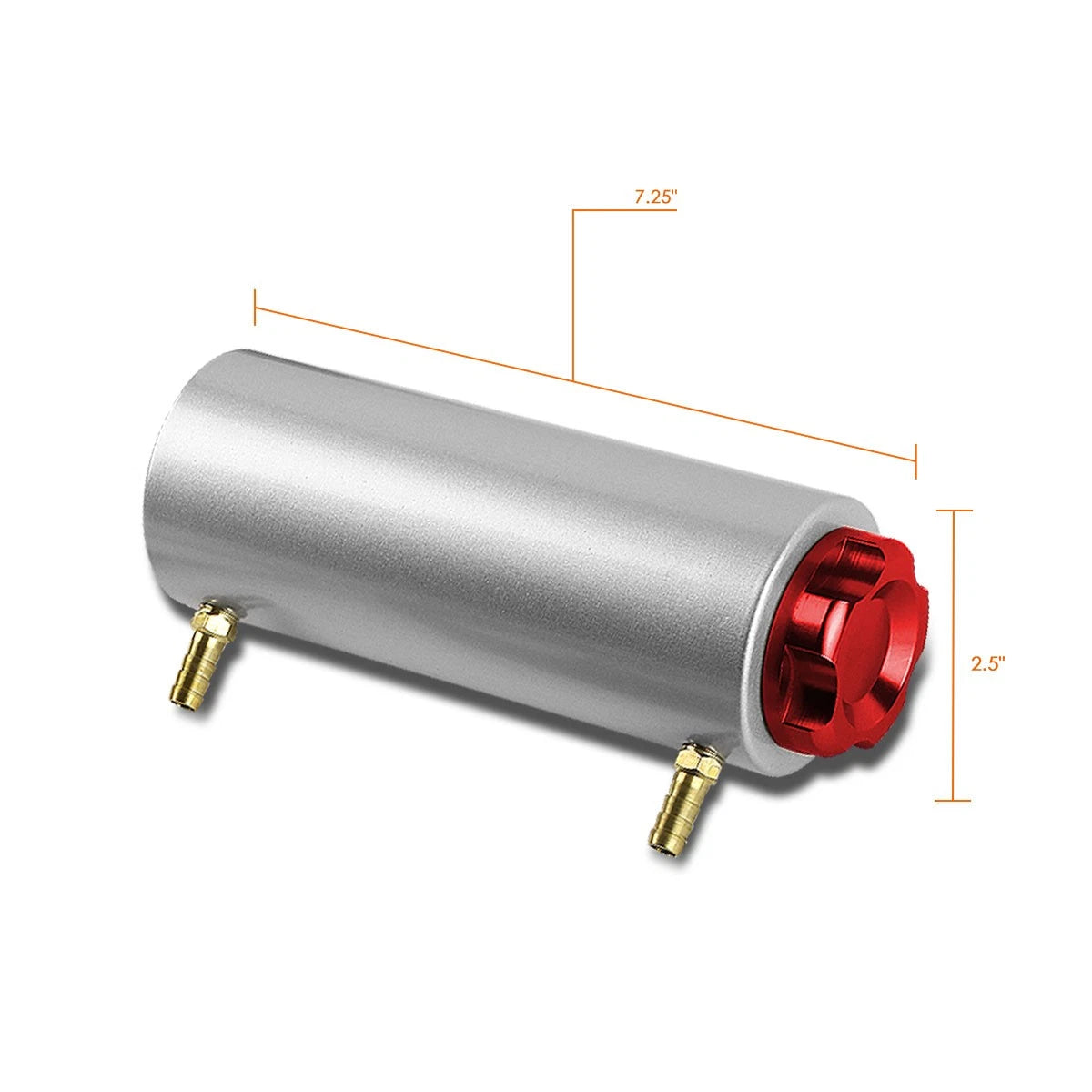 Oil Catch Reservoir Tank with Cap for Racing (7.25"x2.8", Red)