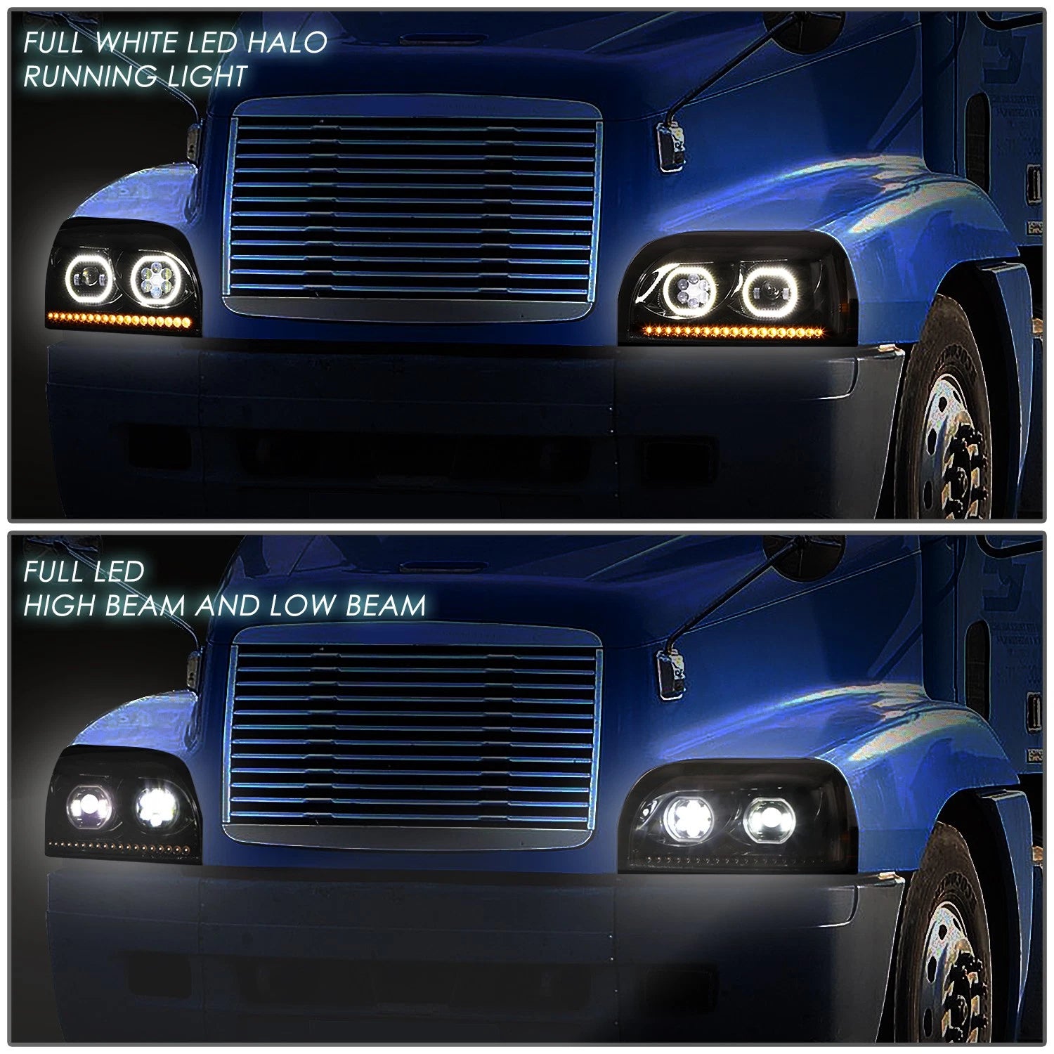 LED Sequential Signal Projector Headlights for Freightliner Century Class (1996–2010)