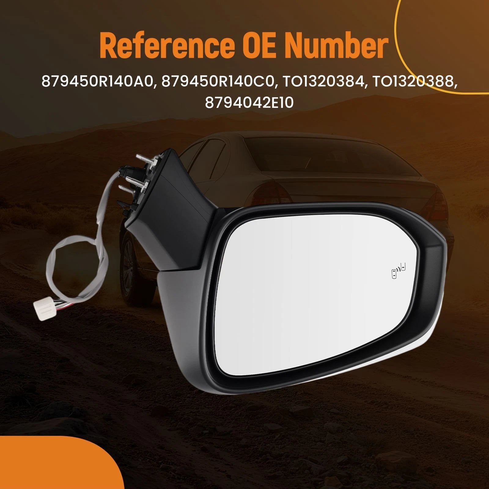 Left Power Heated Signal Mirror for Toyota RAV4 (2019–2022) TO1320384