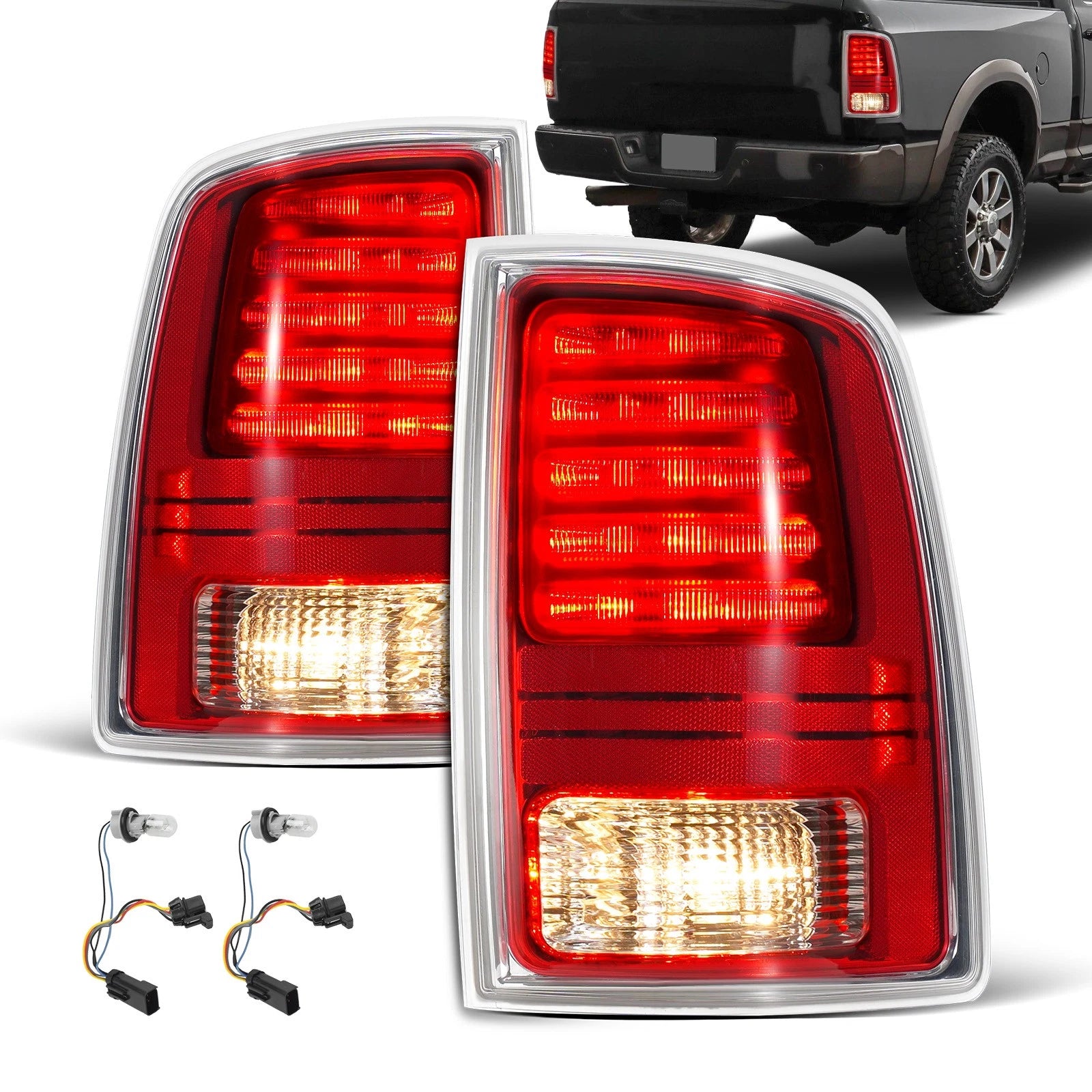 Pair LED Tail Lights for Ram 1500 2500 3500 (2013–2016)