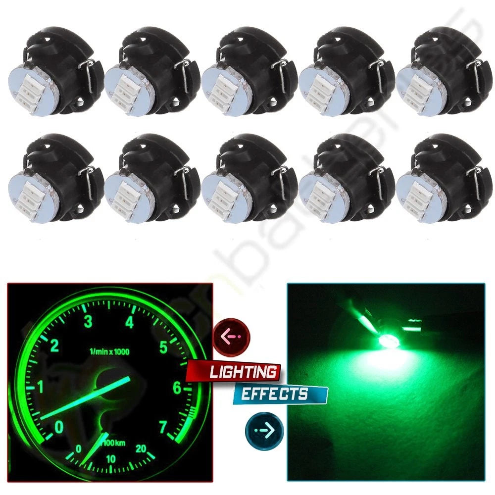 10Pcs T5 Neo Wedge 3014 3SMD LED Dash Indicator Light for HVAC Climate
