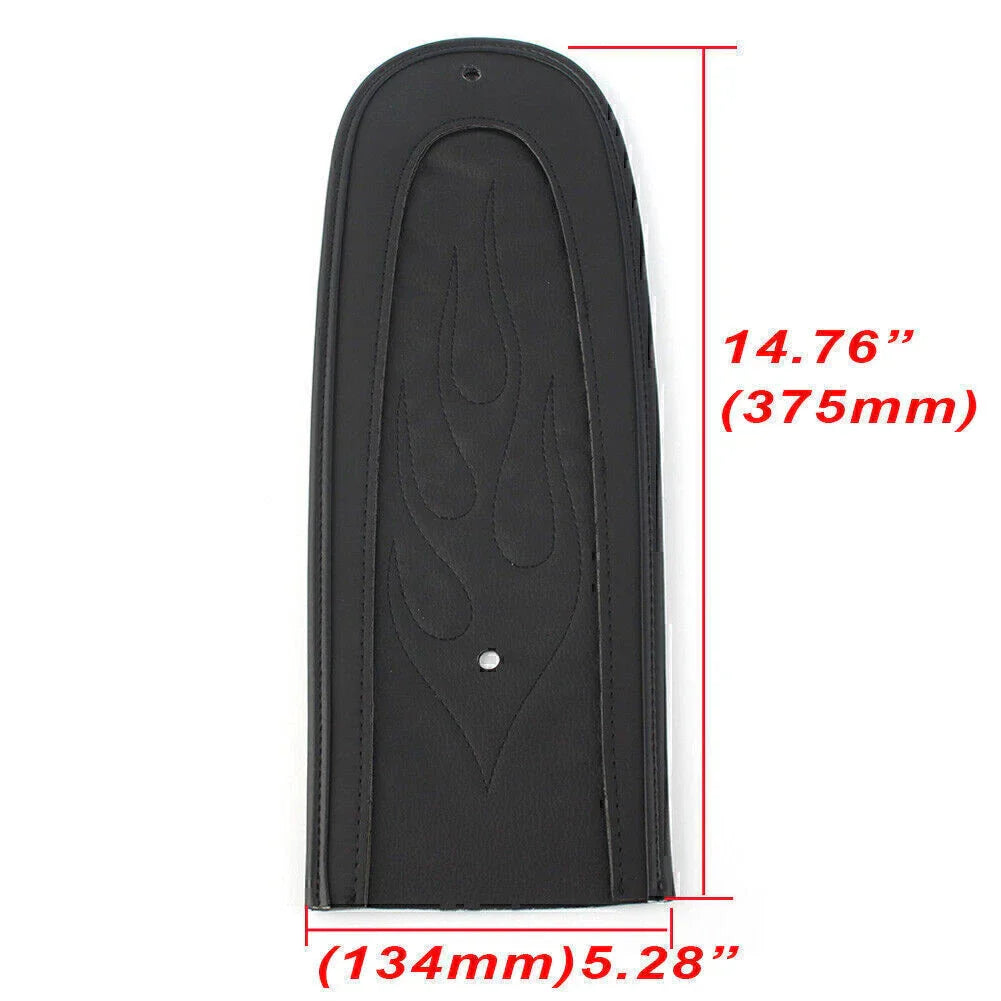 Black Flame Stitch PU Leather Rear Fender Bib for Harley Dyna (2006-2017)