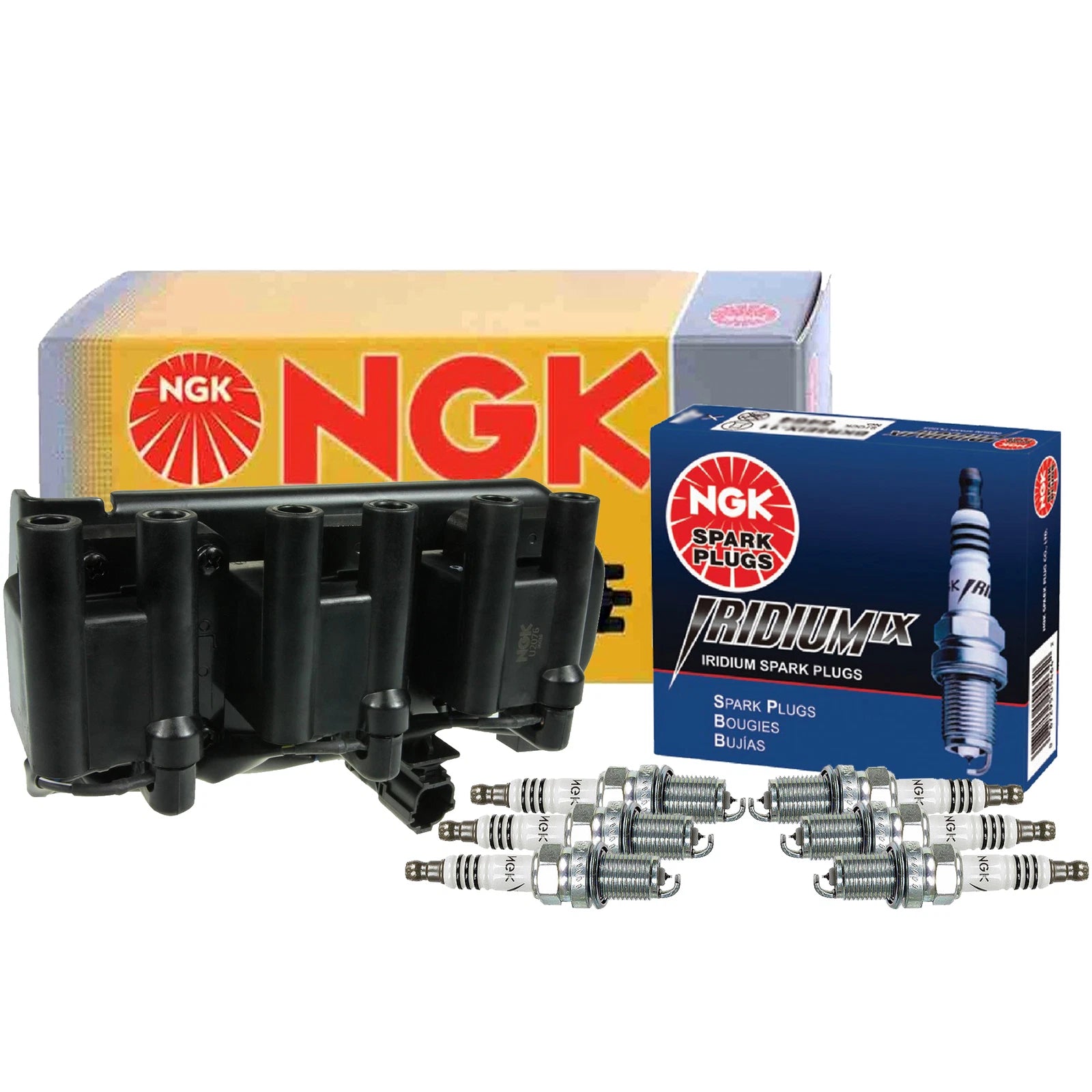 NGK DIS Ignition Coil & Iridium IX Spark Plugs Kit for Hyundai Kia (2000–2023)