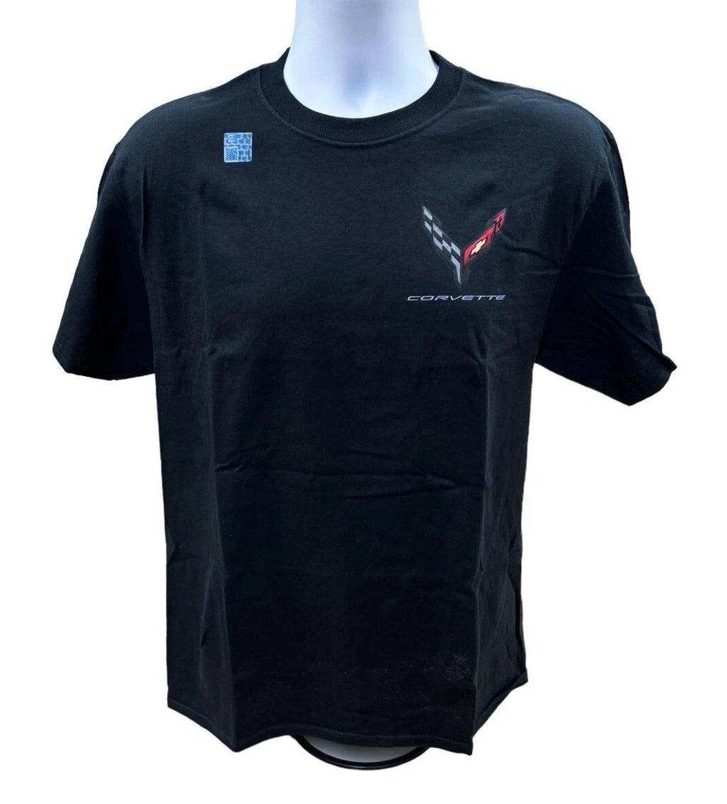 Torch Red Graphic Black T Shirt for Chevy Corvette C8 (2020–2024)