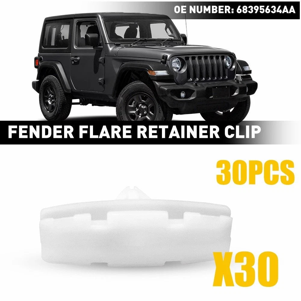 30pcs Fender Flare Retainer Clip for Jeep Wrangler JL (2018–2020), Gladiator (2020)