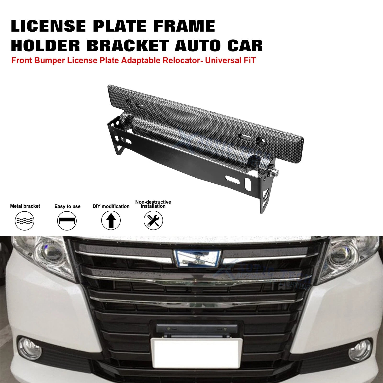 Front License Plate Mount Bracket for Universal Car (Universal, Universal)