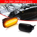 Sequential Amber LED Fender Side Marker Lights for Honda Civic, Acura RSX, Integra