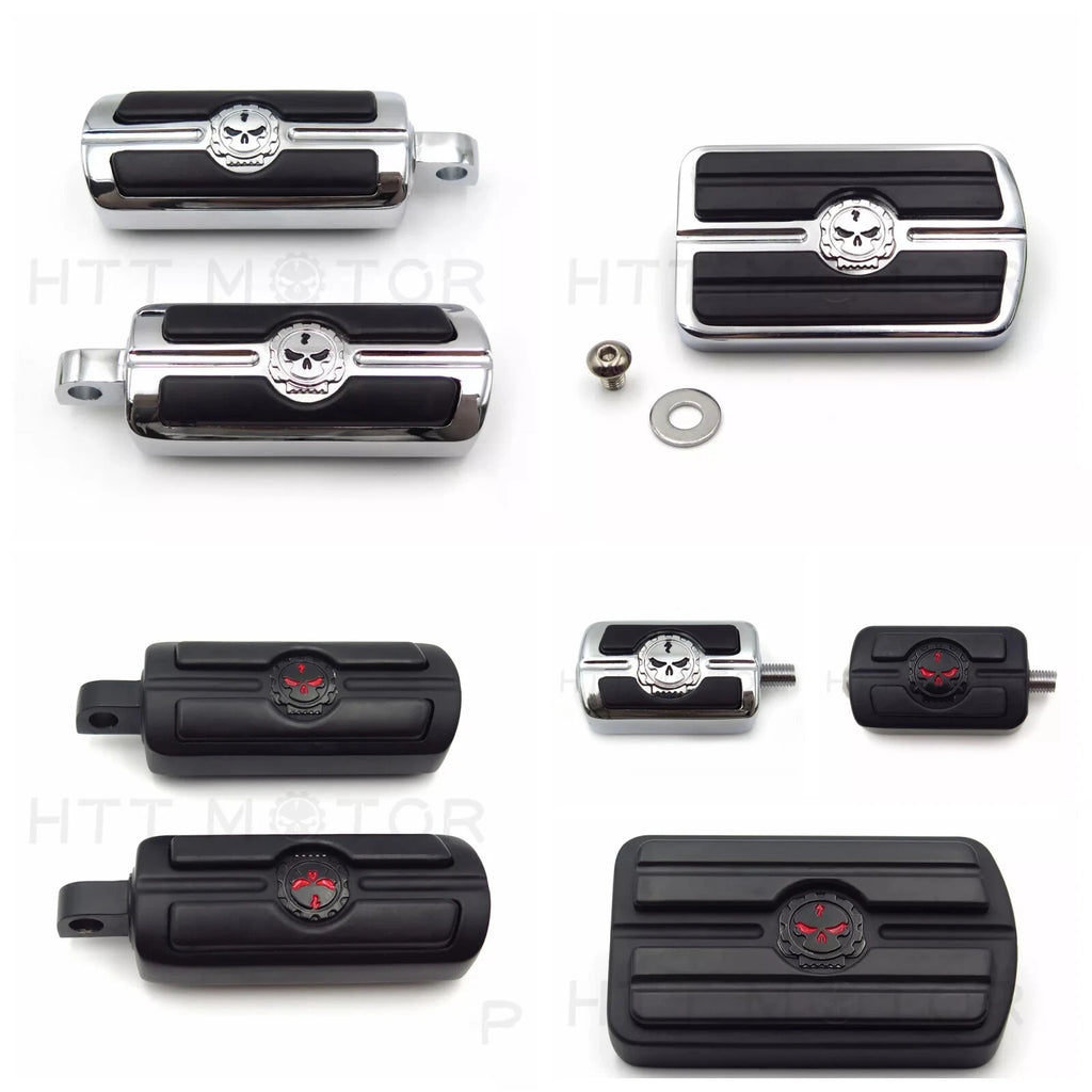 Skull Foot Pegs, Rear Brake Pedal & Shifter for Harley Softail Dyna Sportster