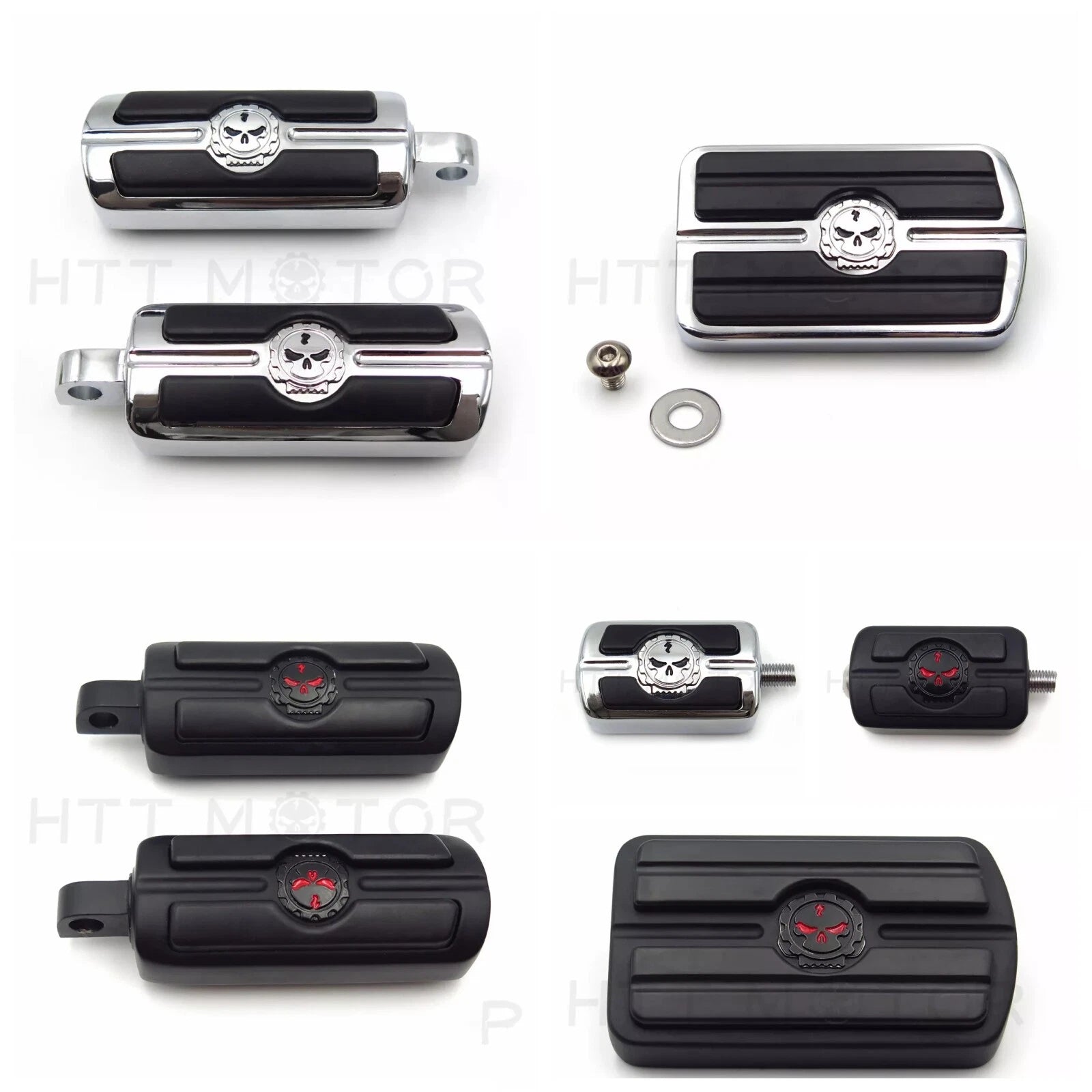 Skull Foot Pegs, Rear Brake Pedal & Shifter for Harley Softail Dyna Sportster