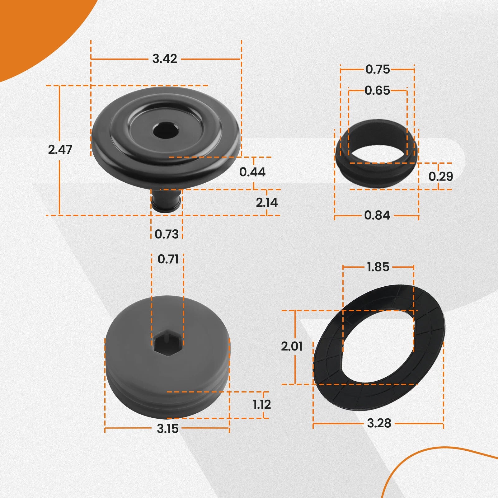 Silicone Body Mount Bushings Kit for Ford Super Duty F-250/F-350 (2008–2016)