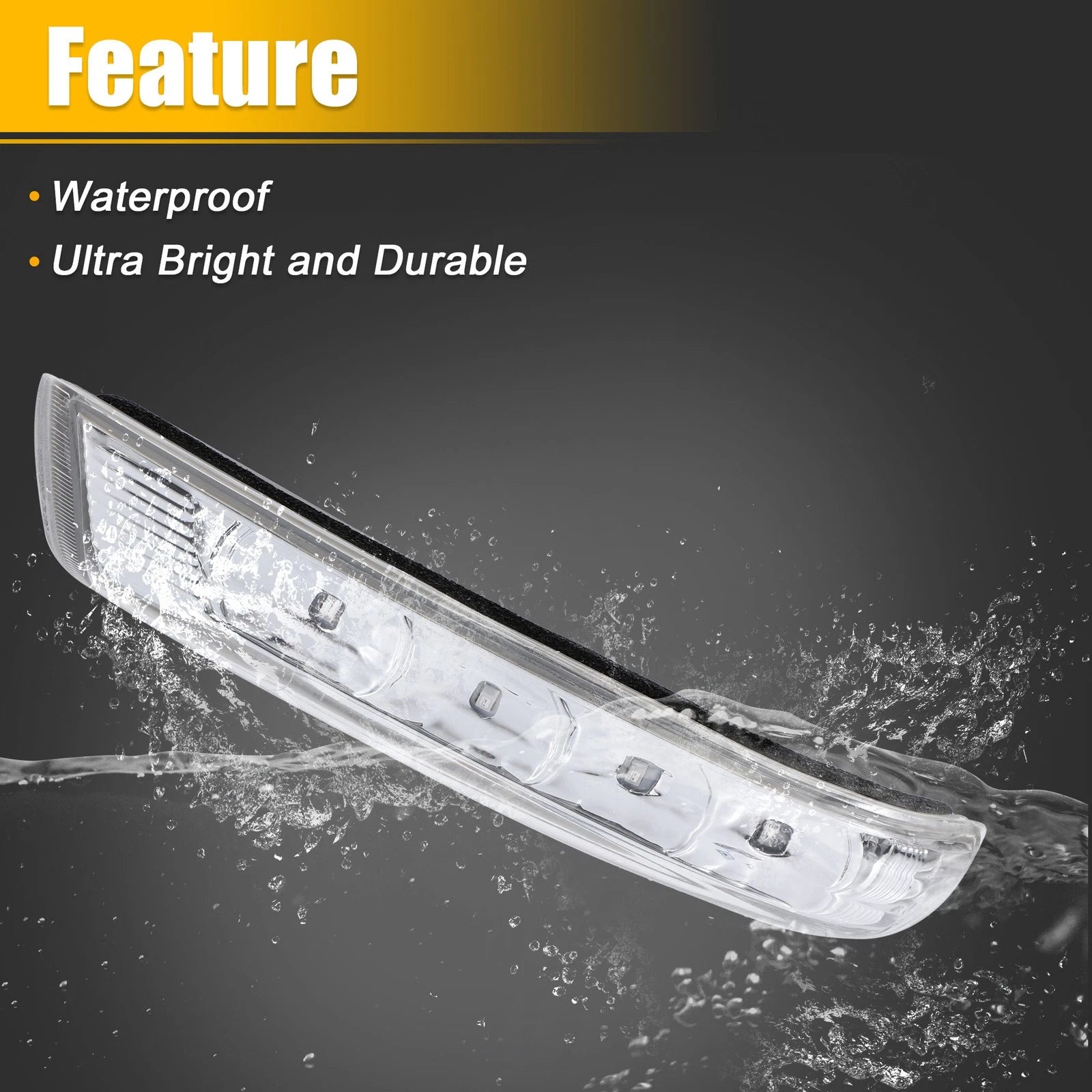 LED Left Rear View Mirror Turn Signal Amber Light for Hyundai Santa Fe (2007–2012)
