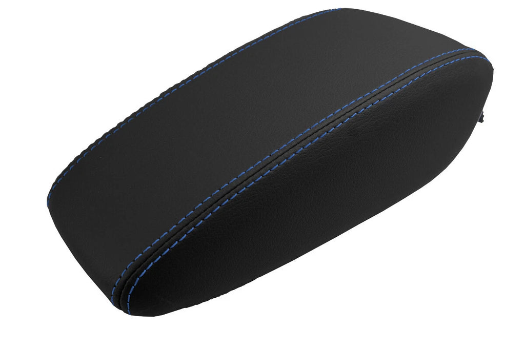 Leather Synthetic Console Armrest Cover for Chevrolet Cruze (2016–2018) Blue Stitch