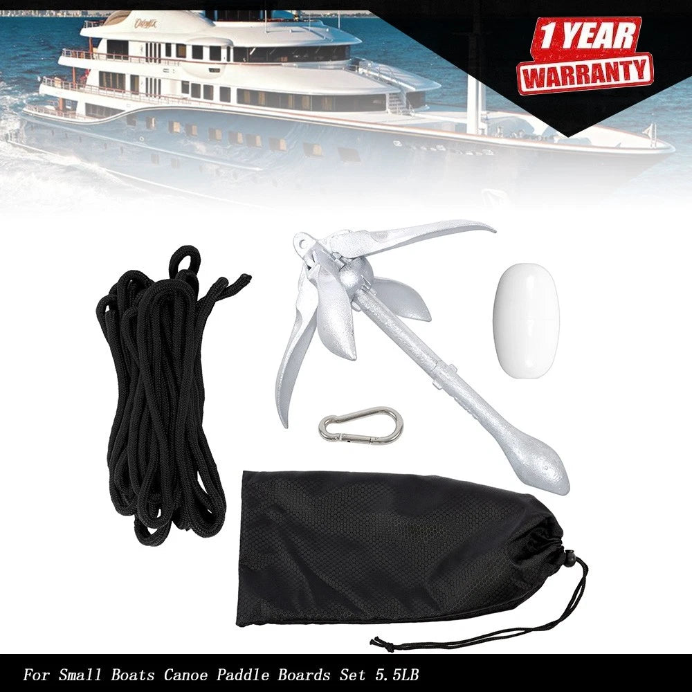 Folding Kayak Anchor Set for Grapnel Boat (5.5LB)